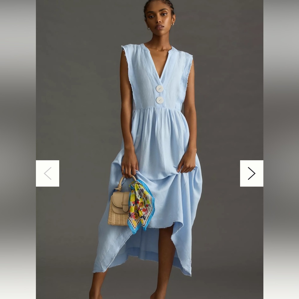 Anthropologie Light Blue Sleeveless Maxi Dress